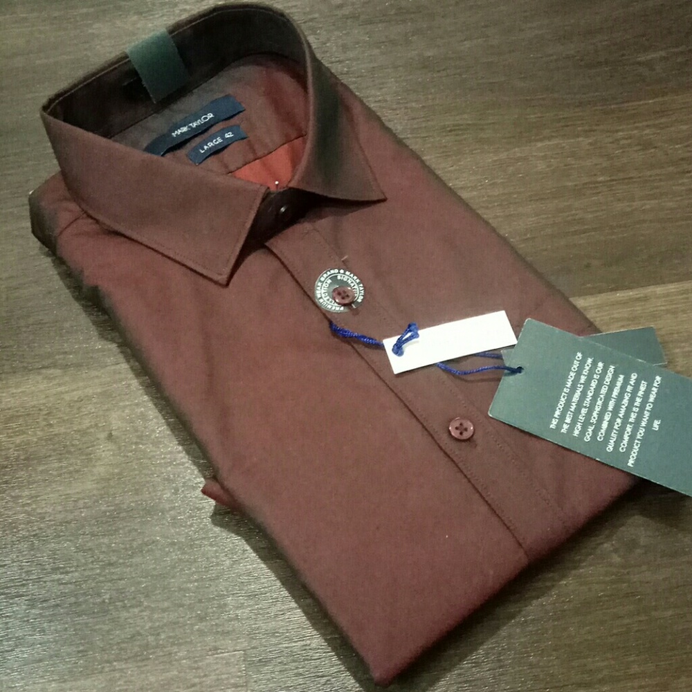 MARK TAYLOR men formal shirt size large 42 NWT